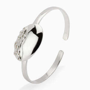 925 Sterling Silver Baby Floral ID Bracelet Bangle by Krysaliis
 Gift Boxed